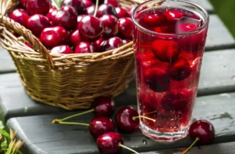 glass of fresh tart cherries